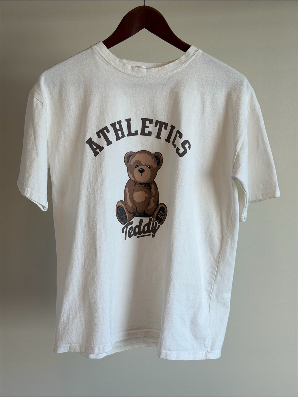 White 'Athletics Teddy' Graphic Tee